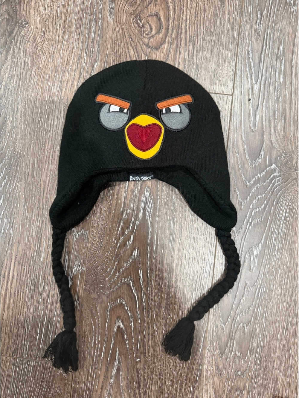 Black Angry Birds Beanie Hat One Size Reversible